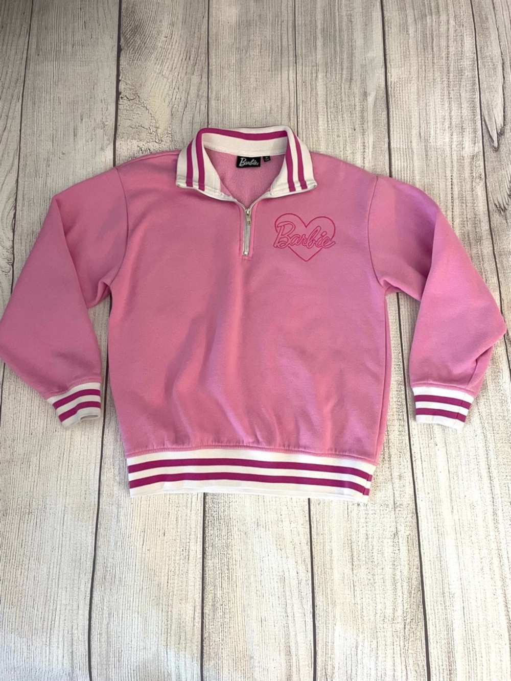 BARBIE Pink Women’s Sweatshirt and Joggers Pants Set 💖🌸💝😎 Size Medium - Picture 3 of 15